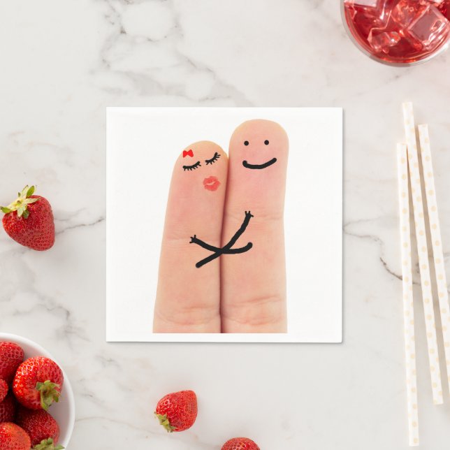 Serviette En Papier Doigts amoureux (En situation)