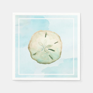 Serviette En Papier Dollar de sable bleu d'aquarelle