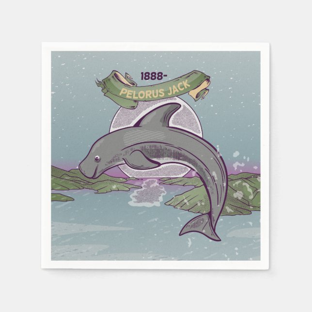 Serviette En Papier Dolphin de Nouvelle-Zélande Pelorus Jack (Devant)