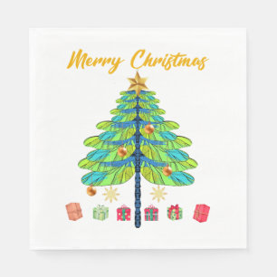 Serviette En Papier Don d'arbre de Noël de libellule