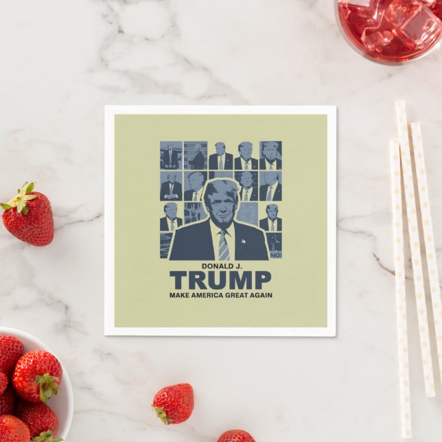 SERVIETTE EN PAPIER DONALD TRUMP (En situation)