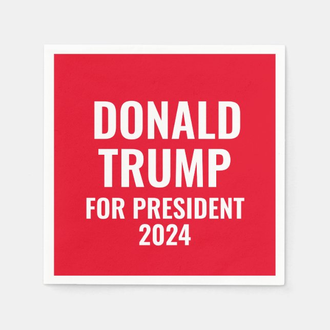 Serviette En Papier Donald Trump à la présidence 2024 (Devant)