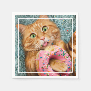 Serviette En Papier Donateur mangeant des chats