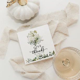 Serviette En Papier Donner des remerciements Citrouille blanche de ver