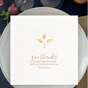 Serviette En Papier Donnez Merci Aquarelle Minimale Thanksgiving
