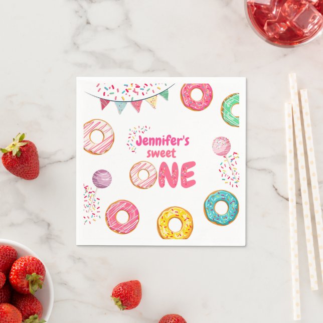 Serviette En Papier Donut Baby Birthaday Sprinkle serviettes (En situation)
