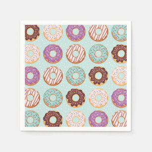 Serviette En Papier Donuts bleus glacés avec arrosage Motif