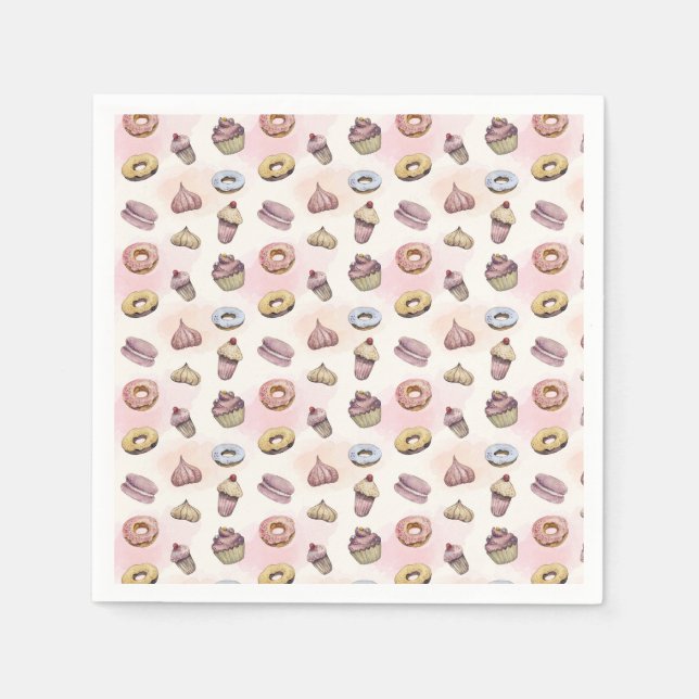 Serviette En Papier Donuts Cupcakes mignon cadeau pour Baker Anniversa (Devant)