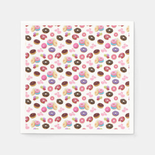Serviette En Papier Donuts et Coeurs colorés et savoureux