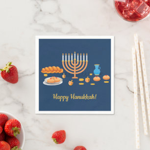 Serviette En Papier Donuts et Dreidels Hanoukka Holiday