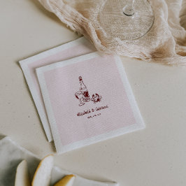 Serviette En Papier Doodart rétro lunaire | Napkins Mariage