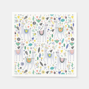 Serviette En Papier Doodle Alpaca