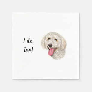 Serviette En Papier Doodle d'or : Chien Cocktail personnalisé Napkin