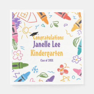 Serviette En Papier Doodle Kindergarten Graduation Party