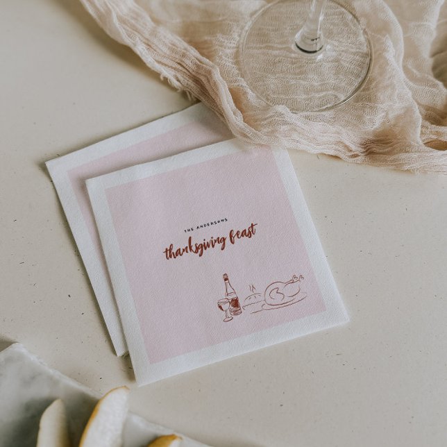 Serviette En Papier Doodle lunaire | Soirée Thanksgiving (Créateur téléchargé)