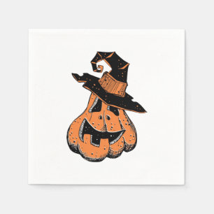 Serviette En Papier Doodle sorcier citrouille