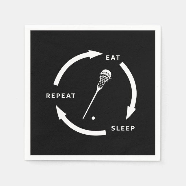 Serviette En Papier Dormir Répéter Lacrosse Sport Ventilateur Dire (Devant)