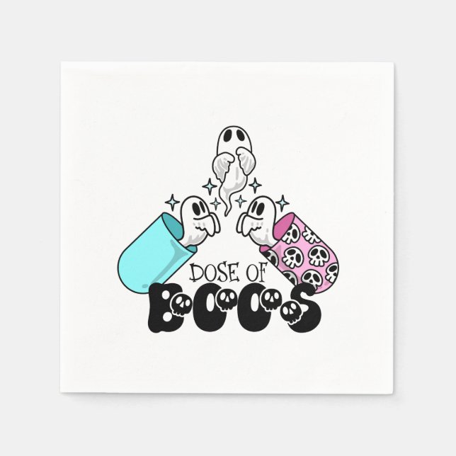 Serviette En Papier Dose de Boos Drôle Fantôme Médicale Halloween (Devant)