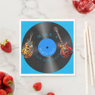 Serviette En Papier Dossier des guitares électriques psychédéliques d'