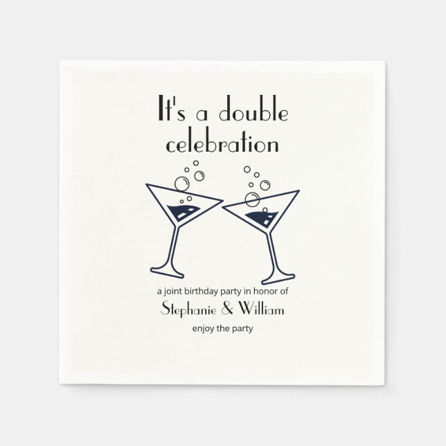 Serviette En Papier Double blanche moderne célébrations Anniversaire c (Devant)