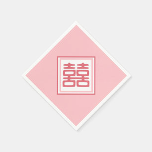 Serviette En Papier Double Bonheur rose - Carré