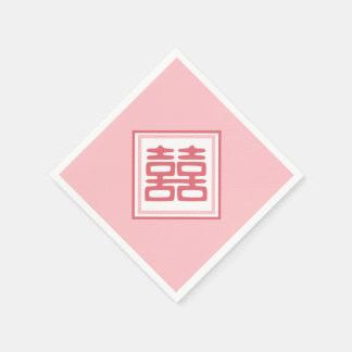 Serviette En Papier Double Bonheur rose - Carré