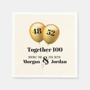 Serviette En Papier Double célébration Junior Or et Noir