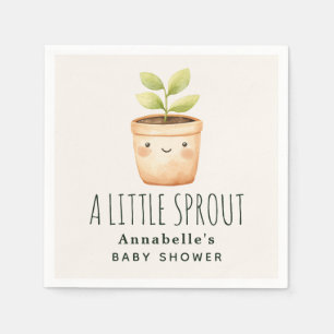 Serviette En Papier Douce Aquarelle Un Petit Germe Baby shower