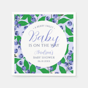 Serviette En Papier Douce Baby Shower Bleu Myrtille