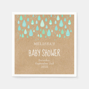 Serviette En Papier Douce Baby Shower/Réception Rustique Gouttes de Pl
