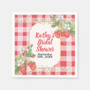 Serviette En Papier Douce baignoire aquarelle fraise Mariage