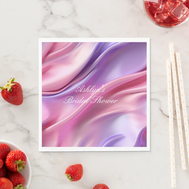 Serviette En Papier Douce Douillette Rose Violet Fête de Mariage (En situation)