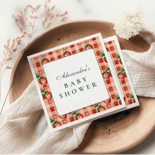 Serviette En Papier Douce Fête Baby Shower à la Fraise