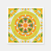 Douce Fête de Bébé Étoile Verte Orange Clair