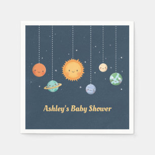 Serviette En Papier Douce Fête de Bébé sur le Thème des Planètes et du