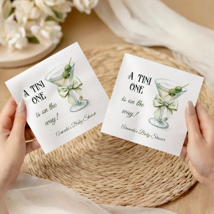 Serviette En Papier Douce Fête Rétro Minimaliste Un Petit Martini Baby