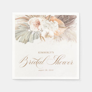 Serviette En Papier Douce Fleur de Pampa Pastel pour Mariage