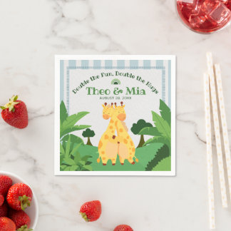 Serviette En Papier Douce Girafe Sauvage Jumelles Safari Jungle Double