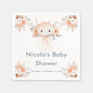 Serviette En Papier Douce méduse florale pour Baby Shower
