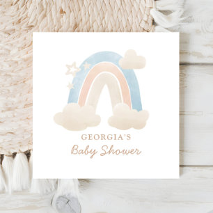 Serviette En Papier Douce Nuage Arc-en-ciel Bleu Clair Baby Shower Éto