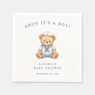 Serviette En Papier Douce Ourson Marin Mignon Bébé Garçon Shower