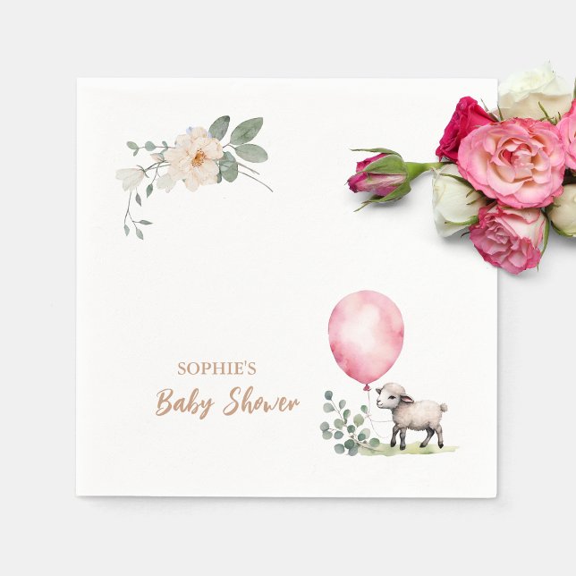 Serviette En Papier Douce Petite Lampe Rose Floral (Créateur téléchargé)