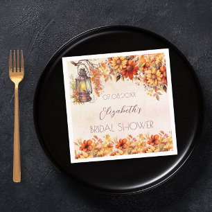 Serviette En Papier Douce réception de mariage automne orange floraux