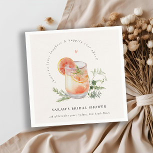 Serviette En Papier Douce Robe de Mariée Cocktail Rose Orange Lavis