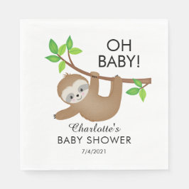 Serviette En Papier Douce Sloth OH BÉBÉ Baby shower papier serviettes