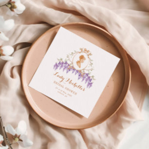 Serviette En Papier Douce Wisteria Florale Mariage Royal de Filles d'H