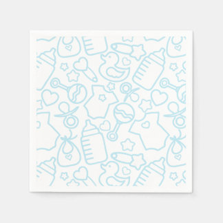 Serviette En Papier Douces arroses Bleu Blanc