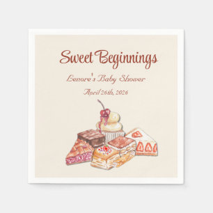 Serviette En Papier Douces Commencements Baby Shower Dessert Italien