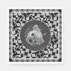 Serviette En Papier Douceur-noir-PHOTO-Carré-PHOTO-MODÈLE-