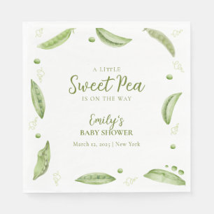 Serviette En Papier Douceur Végétale Pois Sucré Dans Cosse Baby Shower